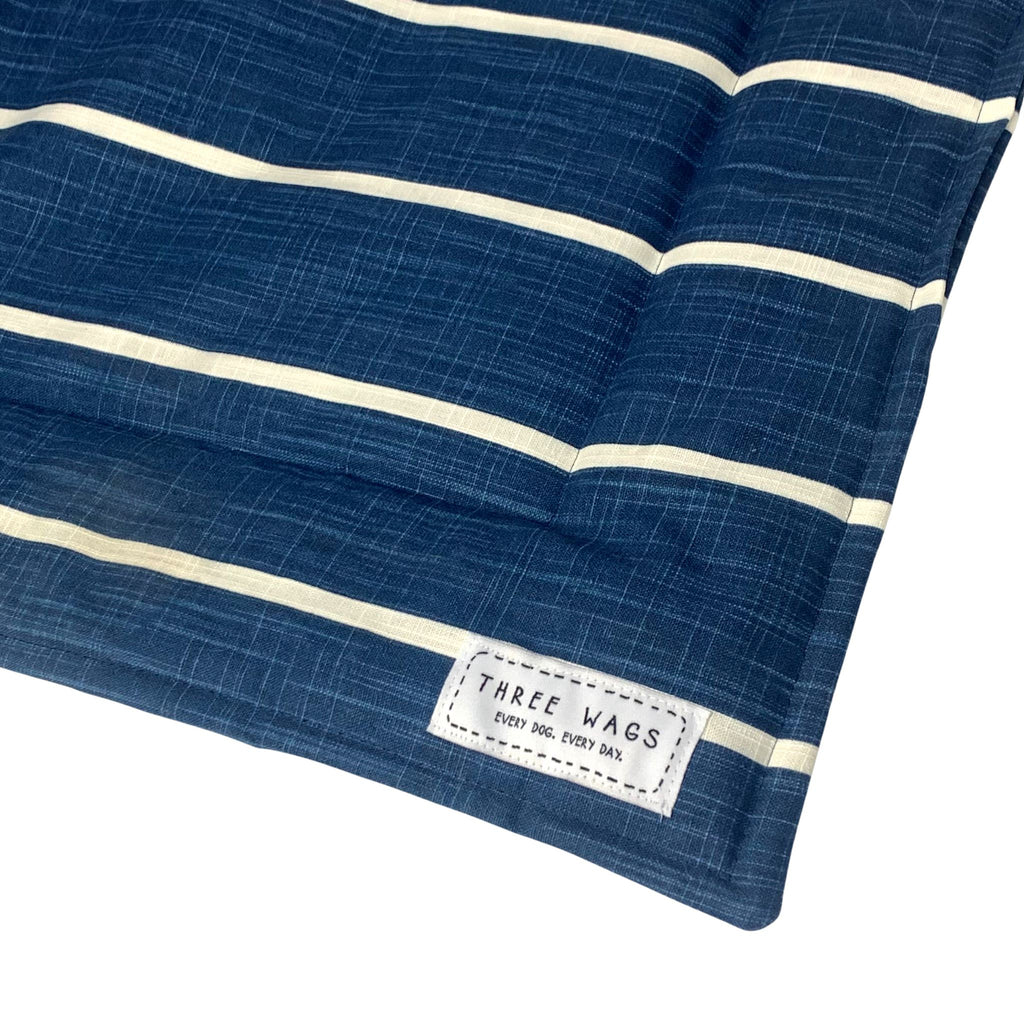 Denim Stripes Roll Up Dog Mat Mat Three Wags 