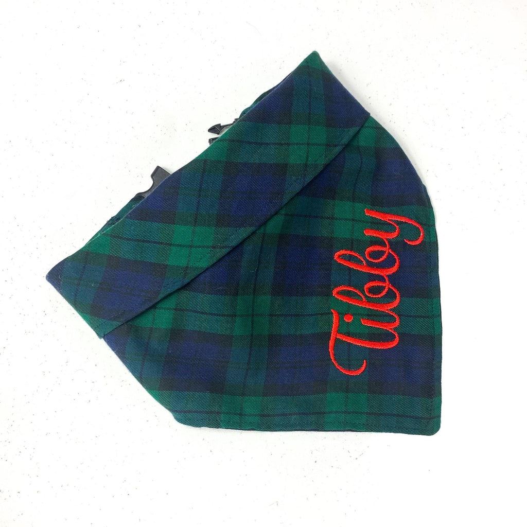 Black Watch Plaid Dog Bandana Bandana Three Wags 