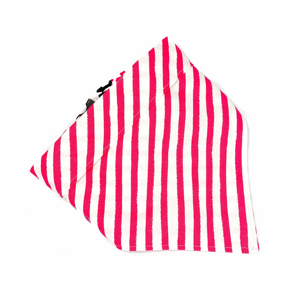 Bright Pink Stripes Dog Bandana Bandana Three Wags 